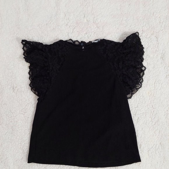 Black Gothic top with lace sleeves from Zara, women's size M - Picture 2 of 8